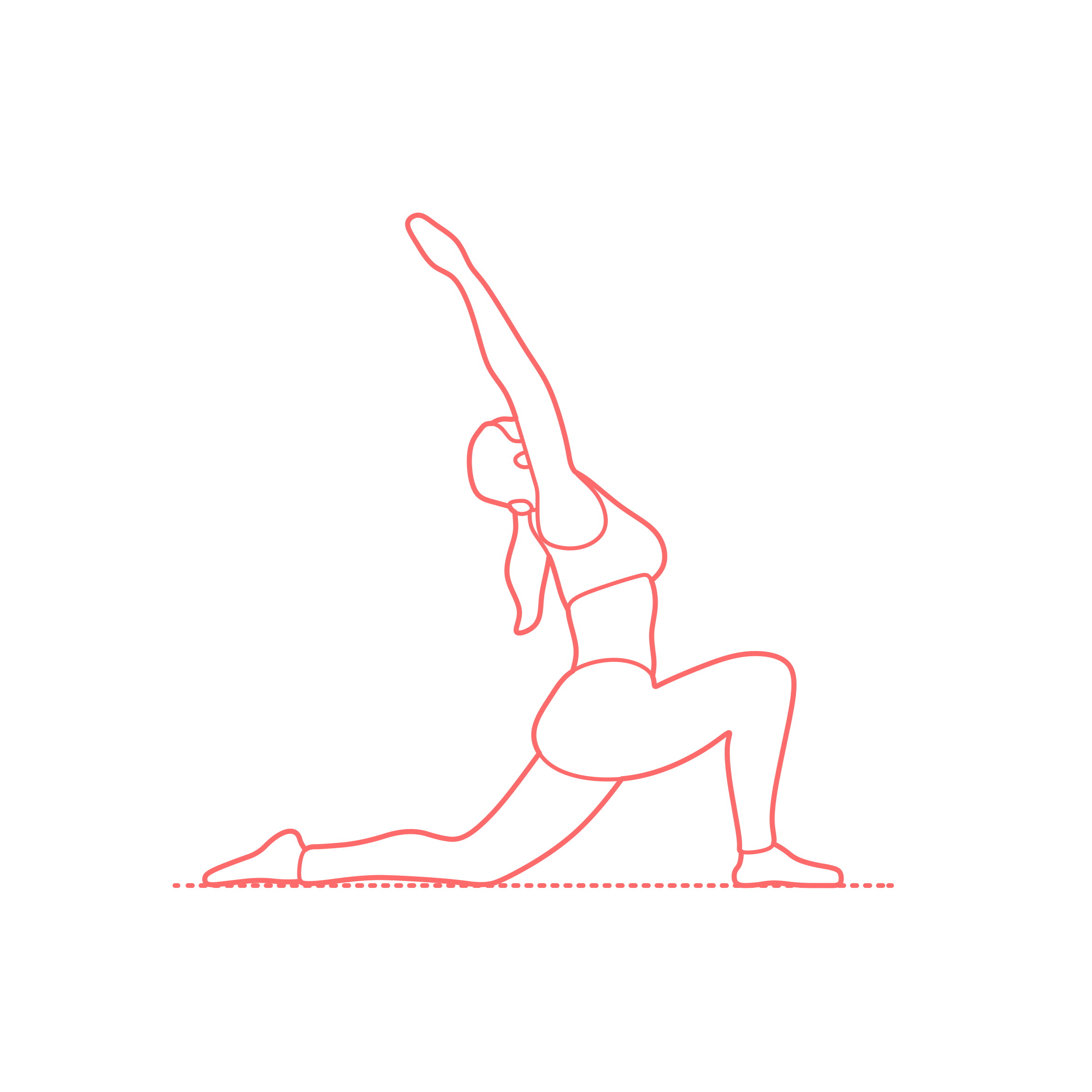 Humans Yoga Poses Low Lunge Pose Outline Svg Vector Free Vectors